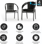 Flash Furniture Lila Modern Rattan Indoor/Outdoor Stackable Dining Chairs - Image 4