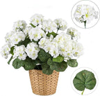 Artificial Geranium Flowers for Outdoors, 6 Bundles Realistic Silk Fake Geranium - Image 6