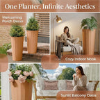 23.6" H Tall Planters for Outdoor Plants, 2 Pack Large Outdoor Planters for - Image 6