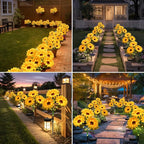 echosari 4 Pack Solar Lights Outdoor Waterproof, Sunflower Solar Stake Lights - Image 3