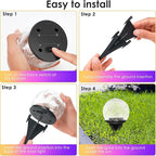 Solar Garden Lights, 4 Pack 120 LED Multicolor Cracked Glass Solar Outdoor - Image 5