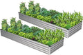 2PCS 9x3x1ft Galvanized Raised Garden Bed Kit, Galvanized Planter Raised Garden by Easllre