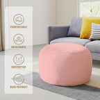 Round Stuffed Pouf Ottoman for Foot Rest, A Round Modern Foam Filled Poufs - Image 8