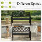 Sophia & William Outdoor Bench, 50 inches Metal Garden Bench, Cast Iron Park - Image 7