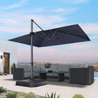 PURPLE LEAF 10' X 13' Patio Umbrella Outdoor Cantilever Rectangle Umbrella by PURPLELEAF