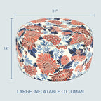 LVTXIII Indoor/Outdoor Extra Large Inflatable Ottoman Pouf D31 x H14 Inch - Image 3