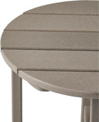 WestinTrends Dylan Adirondack Round Outdoor Side Table, Weathered Wood - Image 9