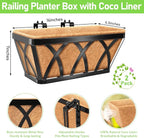 Riare 2 Pack 16 Inch Metal Railing Planter Window Box - Image 2