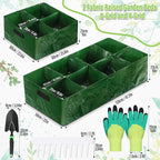 Fabric Raised Garden Bed, 2 Pack 8 Grids and 4 Grids, 128 Gallon Rectangle Grow - Image 3