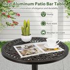 COSTWAY 24" Patio Round Bar Table, 41.5" Pub Height Cast Aluminum High Top Table - Image 5