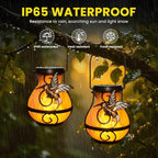 2 Pack Solar Lanterns Outdoor Waterproof, Hanging Hummingbird Flickering Flame - Image 5