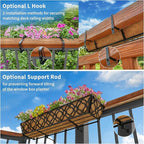 Y&M 30 inch Window Planter Box 4Pcs Iron Window Deck Railing Planter - Image 7