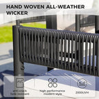 Grand patio Outdoor Dining Set for 6, Metal Woven Wicker Fixed Patio Chairs - Image 3