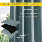 NICETOWN 2 Panels Weighted Blackout Outdoor Curtains - Image 5