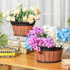Layhit 6 Pcs Wall Hanging Planters Outdoor Pot Planter Wine Barrel Planter - Image 6