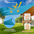 SUNLAX Sun Shade Sail 13' x 13' x 13' Turquoise Blue Triangle Canopy Sail Shade - Image 4