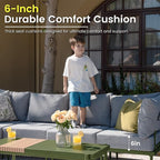 Sundale Outdoor 2 Pieces Patio Sofa Set, Metal Outdoor Sectional Loveseat - Image 4