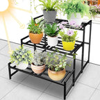 Plant Stand Indoor Outdoor, 3-Tier Wrought Iron Plant Stands, Stackable Metal - Image 2