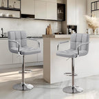Yaheetech Bar Stools Set of 2, PU Leather Adjustable Swivel Barstools, - Image 2