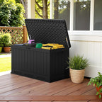 Devoko 90 Gallon Double-Wall Deck Box, Side Handles, HDPE Outdoor Large Storage - Image 5