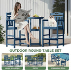HDPE Outdoor Patio Tall Bar Chair, All-Weather Bar Height Balcony Adirondack - Image 7
