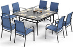 Patio Dining Set for 8, 8 x Stable Dining Chairs, Outdoor Table and Chairs Set - Image 7