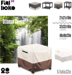 Patio Ottoman Cover, 100% Waterproof 600D Heavy Duty Outdoor Table Cover - Image 3