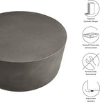 Modway Brion 34 Inch Round Concrete Coffee Table – Indoor/Outdoor Tapered - Image 4