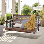 VEVOR Outdoor Wooden Porch Swing, 880lbs 4.5FT Heavy Duty Haning Porch Swings - Image 8