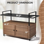 VINGLI Wicker Outdoor Bar Cart - Image 3