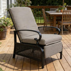 Kozyard Adjustable Outdoor Reclining Lounge Chair, Cushioned Patio Chaise Lounge by Kozyard