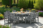 HDPE Outdoor Dining Set, 10-Piece Outdoor Table and Chairs Include 8 Dining - Image 7