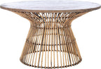 Safavieh Home Collection Whent Coastal Honey Brown Wash and Black Round Coffee by SAFAVIEH