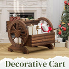 Wooden Wagon Planter Flower Cart - Image 7