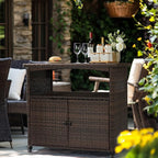 VINGLI Wicker Outdoor Bar Cart - Image 6