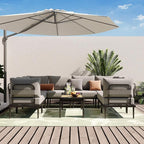 Sundale Outdoor 9 Pieces Patio Furniture Set, U-Shaped Outdoor Sectional Sofa - Image 9