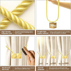 Hion Magnetic Curtain Tiebacks Golden 2pcs, Curtain Tiebacks Buckles Holdbacks - Image 3