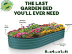 Plant & Plot Galvanized Raised Garden Beds Outdoor // 8×4×1 ft Planter Raised - Image 5