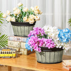 Layhit 6 Pcs Wall Hanging Planters Outdoor Pot Planter Wine Barrel Planter - Image 5