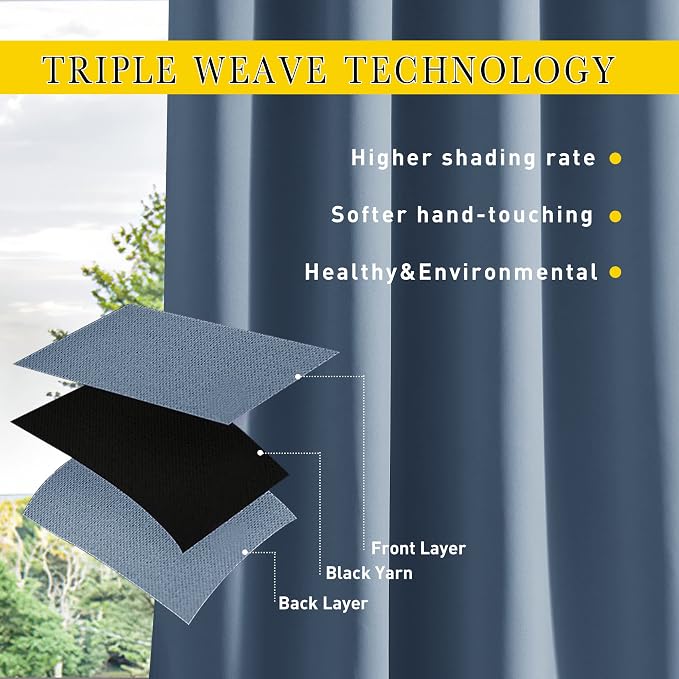 NICETOWN 2 Panels Weighted Outdoor Curtains - Image 5