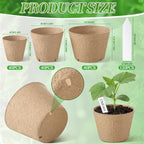 120 Pcs Round Peat Pots 2.4"+3.14"+4" Plant Starter Nursery Pot - Image 2