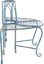 SAFAVIEH Outdoor Furniture Collection – Abia Antique Blue Distressed Wrought - Image 4