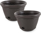 Suncast 2 Pack Decorative Wicker Garden Hose Holder Pot by Suncast