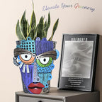 Abstract Face Planter Pots for Plants, Hand-Painted Colorful Flower Pots - Image 7