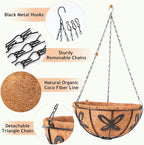Hanging Baskets Planter for Plants, 2 Pack 10 Inch Round Metal Wire Hanging - Image 4