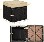 Yaheetech Wicker Ottomans, Outdoor/Indoor Footstools, Additional Seating - Image 3