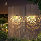 6 Pack Solar Fence Lights Outdoor Wall Lights Gold Plastic Solar Powered Deck - Image 6