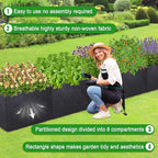 POILKMNI 16x2x1ft Fabric Raised Garden Bed - Image 4