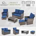 HOMREST 6 Pieces Outdoor Patio Furniture Set - Image 5