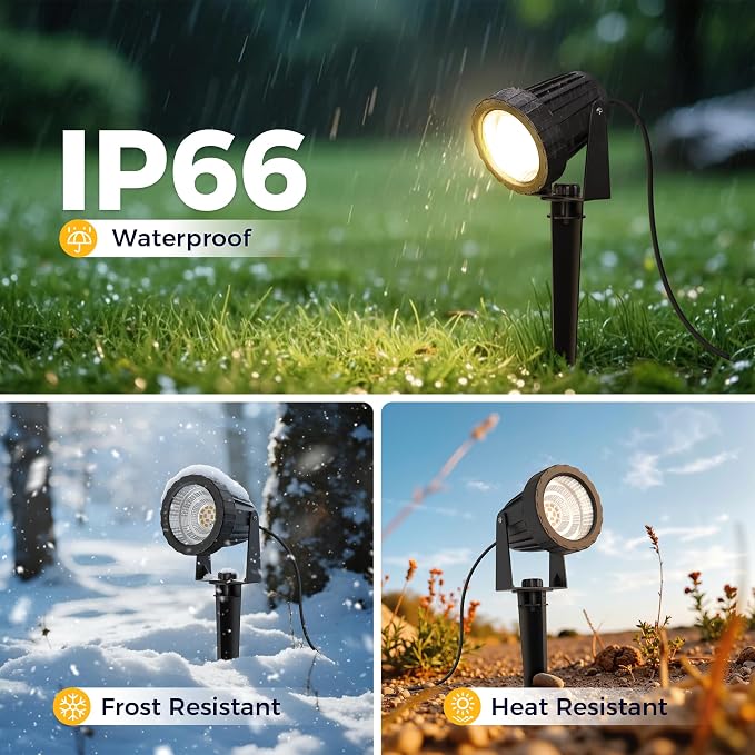 L LOHAS LED Outdoor Landscape Lighting, Auto On/Off 3000K Low Voltage Landscape - Image 3